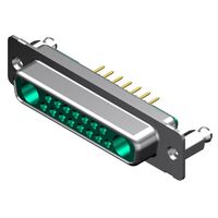 17 (15 + 2 Coax or Power) Position D-Sub, Combo Receptacle, Female Sockets Connector