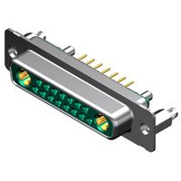 17 (15 + 2 Coax or Power) Position D-Sub, Combo Receptacle, Female Sockets Connector