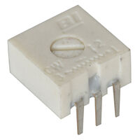 500 Ohms 0.5W, 1/2W PC Pins Through Hole Trimmer Potentiometer Cermet 1.0 Turn Top Adjustment