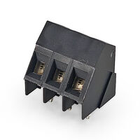 3 Position Wire to Board Terminal Block 35° (145°) Angle with Board 0.200" (5.08mm) Through Hole
