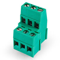 3 Position Wire to Board Terminal Block Horizontal with Board 0.200" (5.08mm) Through Hole
