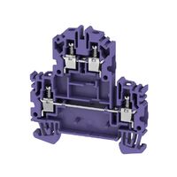 Terminal Block Connector 4 Position Feed Through Violet 10-26 AWG