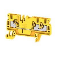 Terminal Block Connector 3 Position Feed Through Yellow 12-28 AWG