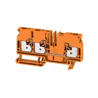 Terminal Block Connector 3 Position Feed Through Orange 8-22 AWG