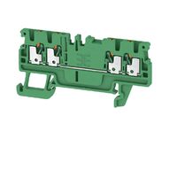 Terminal Block Connector 4 Position Feed Through Green 14-26 AWG