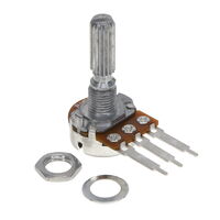 10k Ohm 1 Gang Linear Panel Mount Potentiometer 1.0 Turns Carbon 0.2W, 1/5W PC Pins