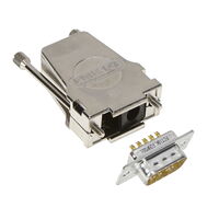 9 Position Two Piece Backshell Connector Silver 180° Shielded