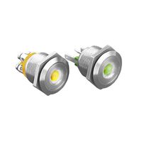 Pushbutton Switch SPST-NO Anti-Vandal, Illuminated Panel Mount, Front