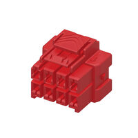 8 Rectangular Connectors - Housings Plug Red 0.236" (6.00mm)