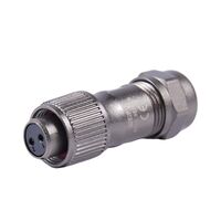 2 Position Circular Connector Plug, Female Sockets Solder