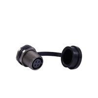 4 Position Circular Connector Receptacle, Female Sockets Solder