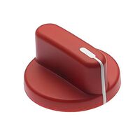 平滑型 旋鈕 0.247" (6.27mm) 軸搭配 頂部和側面線條 尼龍 紅