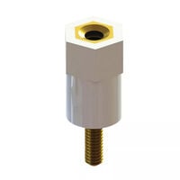 Hex Standoff Threaded M2.5 Nylon, Brass Insert 0.394" (10.00mm) White