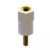 Hex Standoff Threaded M3 Nylon, Brass Insert 0.472" (12.00mm) White