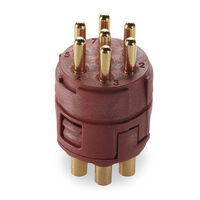 7 Position Circular Connector Insert, Male Pins Solder