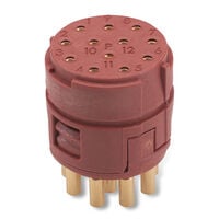 12 Position Circular Connector Insert, Female Sockets Solder