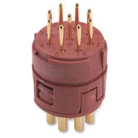 9 Position Circular Connector Insert, Male Pins Solder