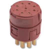 9 Position Circular Connector Insert, Female Sockets Solder