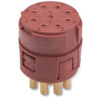 9 Position Circular Connector Insert, Female Sockets Solder