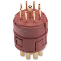 9 Position Circular Connector Insert, Male Pins Solder