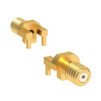 同軸 連接器 插頭、公引腳 50Ohm 板邊緣、末端裝接；通孔、直角 焊接