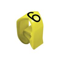 Ledningsmerke, Påsettbar 0,13" B x 0,12" L (3,4mm x 3,0mm) Gul Polyvinylklorid (PVC)