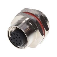 12 Position Circular Connector Plug, Female Sockets Solder Cup