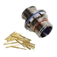 19 Position Circular Connector Receptacle, Male Pins Crimp