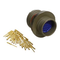 37 Position Circular Connector Receptacle, Male Pins Crimp