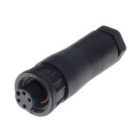 4 Position Circular Connector Plug, Female Sockets Solder Cup