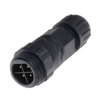 4 Position Circular Connector Receptacle, Male Pins Solder Cup