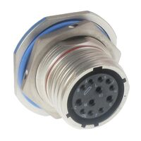 10 Position Circular Connector Receptacle, Male Pins Crimp
