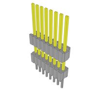 8 Positionen, Steckleiste, Abstandshalter, Steckverbinder 0,050" (1,27mm) Gold Durchkontaktierung