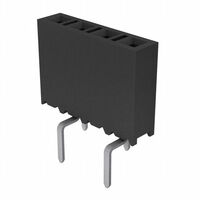 4 Position Receptacle, Pass Through Connector 0.100" (2.54mm) Through Hole Gold