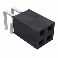 4 Position Receptacle Connector 0.100" (2.54mm) Through Hole, Right Angle Tin