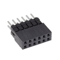 12 位置 升高式插槽 連接器 0.100" (2.54mm) 通孔式 錫