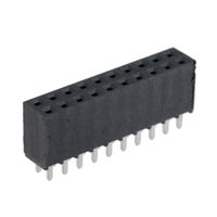 20 Posities Receptacle Connector 0,100" (2,54mm) Through-hole Goud
