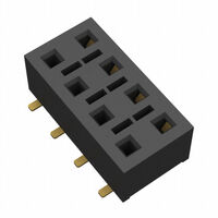 8 Position Receptacle, Bottom Entry Connector 0.100" (2.54mm) Surface Mount Gold