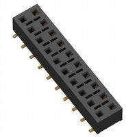 20 Position Receptacle, Bottom Entry Connector 0.100" (2.54mm) Surface Mount Gold