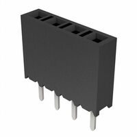 4 Position Receptacle Connector 0.100" (2.54mm) Through Hole Gold