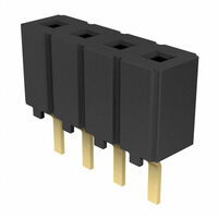 4 Position Receptacle Connector 0.100" (2.54mm) Through Hole Gold