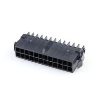 24 矩形连接器 - 外壳 插头 黑色 0.118"（3.00mm）