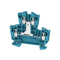 Terminal Block Connector 4 Position Feed Through Blue 12-22 AWG
