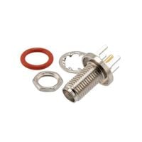 SMA Connector Receptacle, Female Socket 50 Ohms Panel Mount, Through Hole, Right Angle Solder