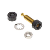Tip Jack Connector Standard Tip Threaded and Turret Black