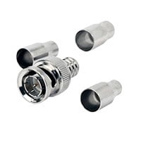 BNC Connector Plug, Male Pin 50 Ohms Free Hanging (In-Line) Crimp