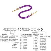 Violet 28 AWG Jumper Lead Pin to Pin Gold 6.00" (152.40mm)