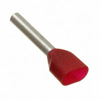 Red Wire Ferrule Connector DIN Two x 17 AWG (1.00mm²) Two Wire