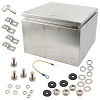 Box Metal, Stainless Steel Natural Hinged Door, Lid 11.810" L x 11.810" W (299.97mm x 299.97mm) X 7.870" (199.90mm)