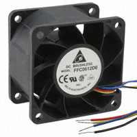 Fan Tubeaxial 12VDC Square - 60mm L x 60mm H Ball 54.8 CFM (1.53m³/min) 4 Wire Leads